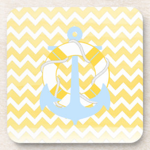 PixDezines chevron/nautical/watercolor Coaster
