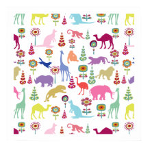 PixDezines Children's Art Wild Animals