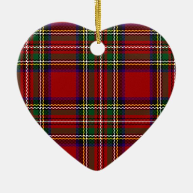 PixDezines clan stewart tartan Ceramic Tree Decoration (Front)
