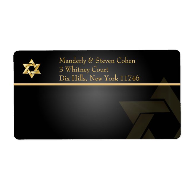 PixDezines Classic Bar Mitzvah/black+gold/Shipping (Front)