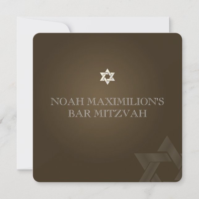 PixDezines classic mitzvah/brown/diy colour Invitation (Front)