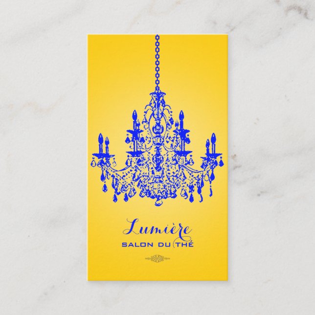 PixDezines cobalt blue chandelier/DIY colour Business Card (Front)