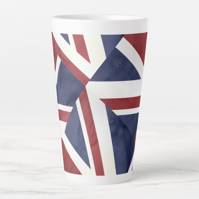 PixDezines Collage Union Jack Latte Mug (Front)
