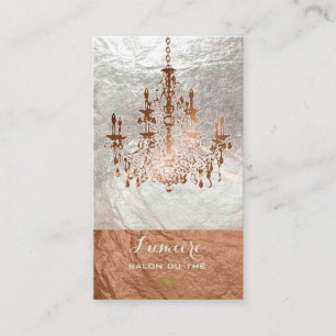 PixDezines copper+black chandeliers/faux foil Business Card