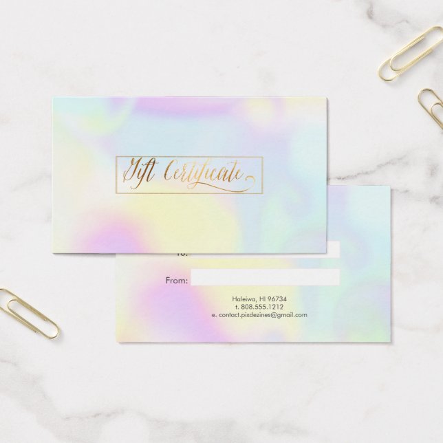 PixDezines Cotton Candy Holographic Gift Cards (Office)