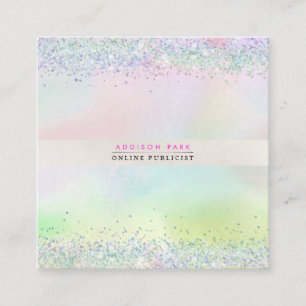 PixDezines Cotton Candy + Pearly White Square Busi Square Business Card