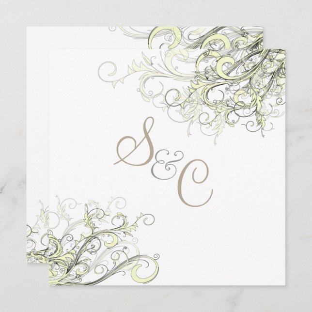 PixDezines CREAM SWILRS/DIY Background Invitation (Front/Back)