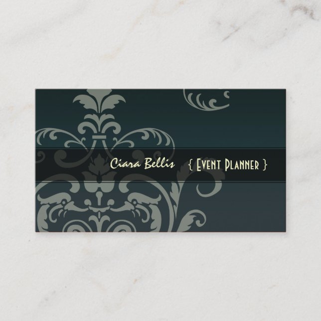 PixDezines Crest Damask Business Card (Front)