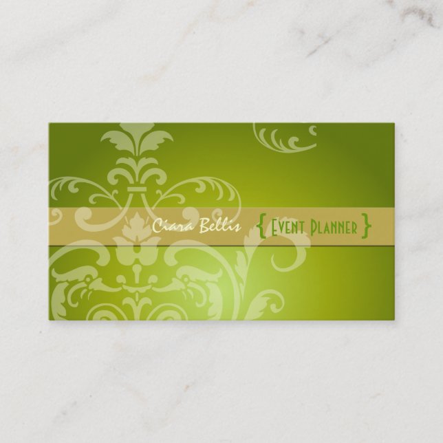 PixDezines Crest Damask Business Card (Front)