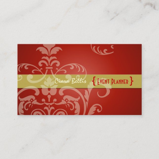 PixDezines Crest Damask Business Card (Front)