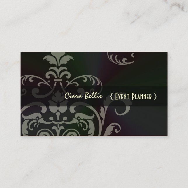 PixDezines Crest Damask Business Card (Front)