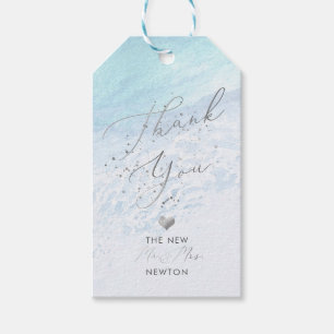 PixDezines Crystal Blue Beach Thank You Gift Tags