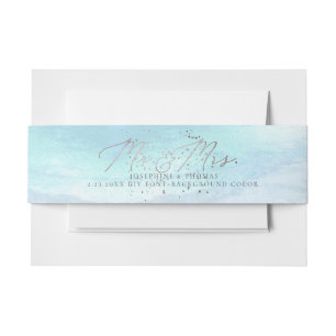 PixDezines Crystal Blue Shoreline Coastal, Beach Invitation Belly Band