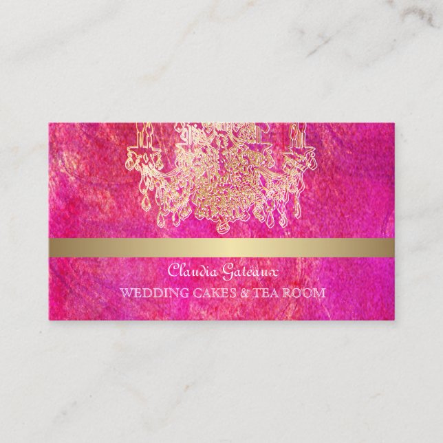 PixDezines crystal chandelier/watercolor affects Business Card (Front)