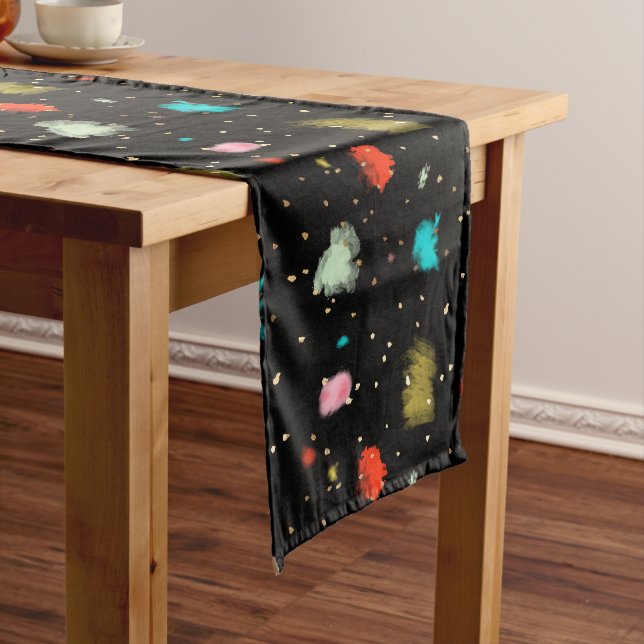 PixDezines Cupcake Sprinkles/Faux Gold Short Table Runner (In Situ)