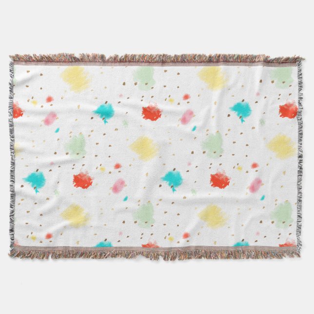 PixDezines Cupcake Sprinkles/Faux Gold Throw Blanket (Front)