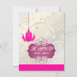PixDezines Cupcake Swirls + Pink Chandelier RSVPs RSVP Card