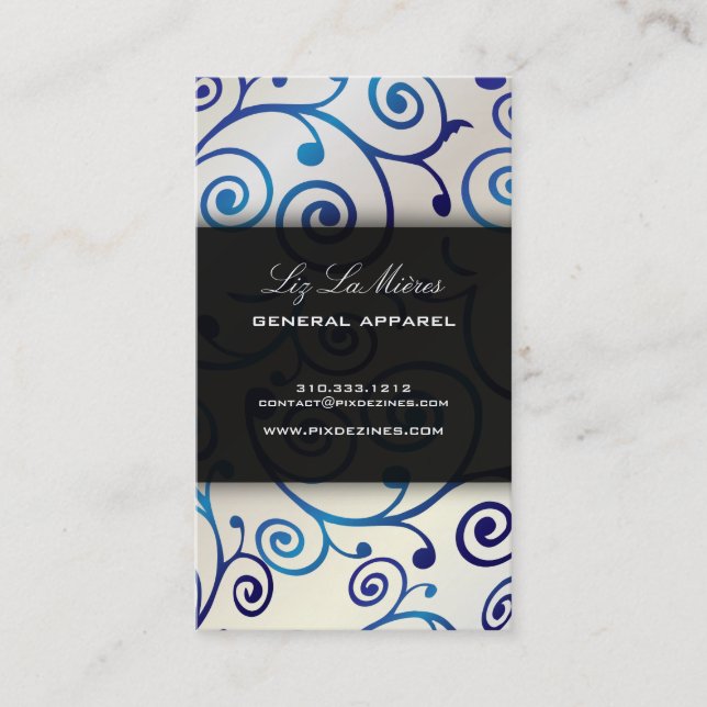 PixDezines cupcakes swirls + blue sapphire Business Card (Front)