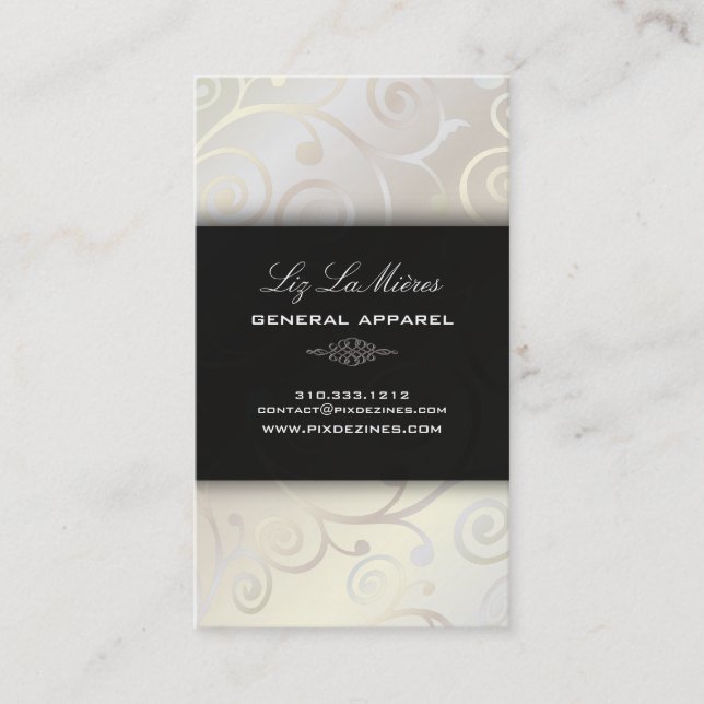 PixDezines cupcakes swirls + pearly white Business Card (Front)