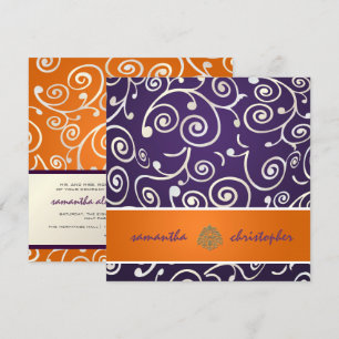 PixDezines Cupcakes Swirls/purple+orange Invitation