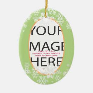 PixDezines Custom Photo Frame/DIY colours Ceramic Tree Decoration