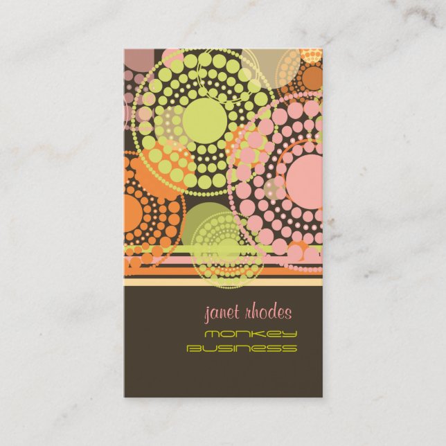 PixDezines Customisable retro dots Business Card (Front)