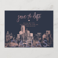 PixDezines/Dallas Save the Date/Faux Rose Gold