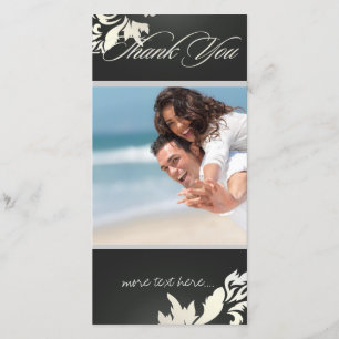 PixDezines Damask 12 Photo Thank You Card