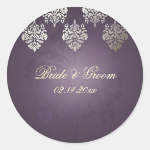 PixDezines Damask 6 Plum + faux silver stickers