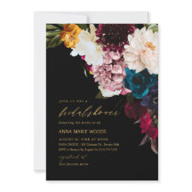 PixDezines Dark Moody Flowers Bridal Shower