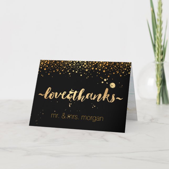 PixDezines dazzle/faux gold specks/thank you Thank You Card (Front)