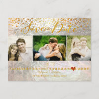 PixDezines dazzled/faux foil/photos save the date