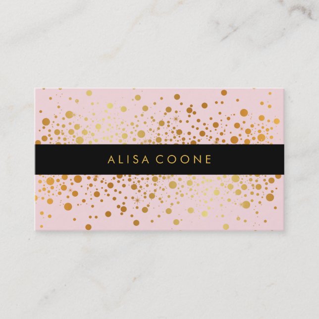 PixDezines dazzled faux gold specks/DIY background Business Card (Front)