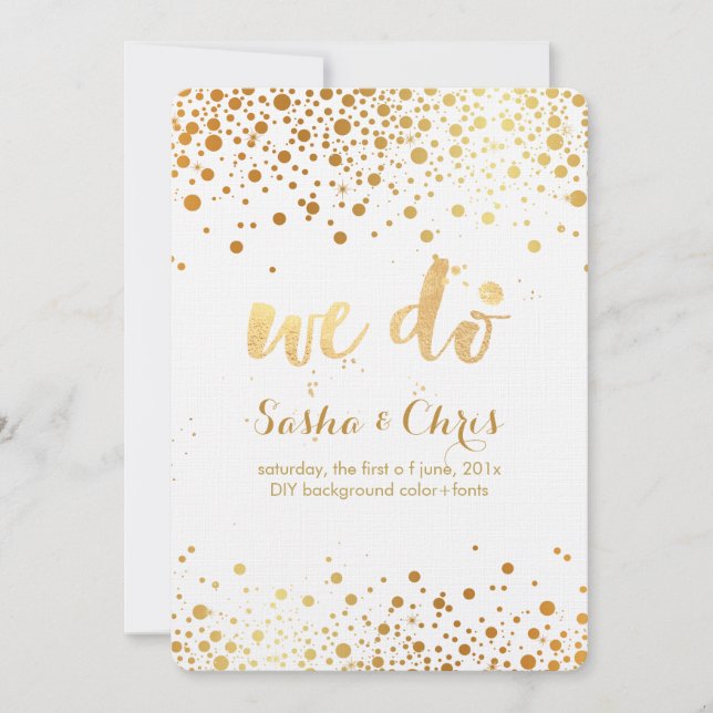 PixDezines dazzled/faux gold specks/diy event Invitation (Front)