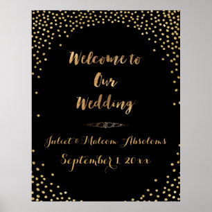 PixDezines dazzled/faux gold/specks/DIY reception Poster