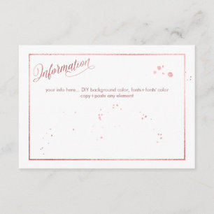 PixDezines Dazzled/Faux Rose Gold Information Enclosure Card