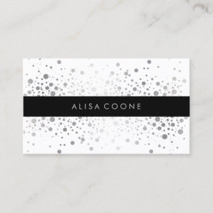 PixDezines dazzled faux silver confetti / specks Business Card