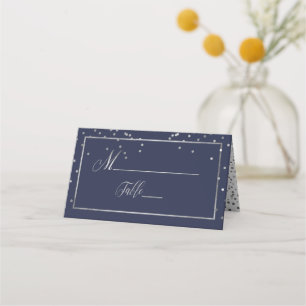 PixDezines Dazzled Faux Silver DIY background Place Card