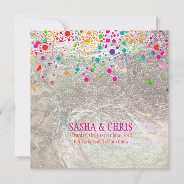 PixDezines dazzled/rainbow/diy event/colour Invitation (Front)