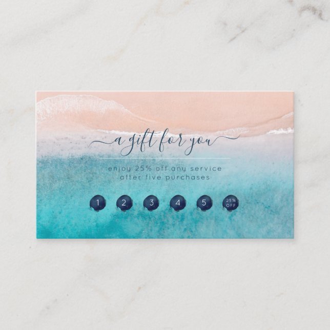 PixDezines Deep Blue Sea Beach Reward Card (Front)
