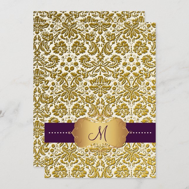 PixDezines desiree damask/DIY background Invitation (Front/Back)