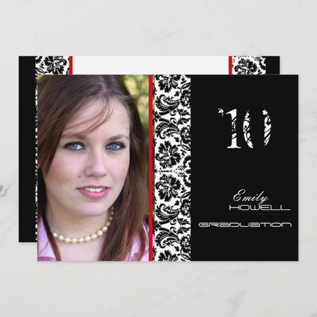 PixDezines Desiree Damask,DIY Graduation Invites (Front/Back)