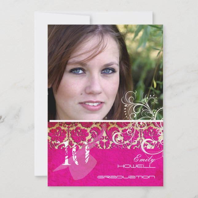 PixDezines Desiree Damask/Vintage/Swirls Invitation (Front)