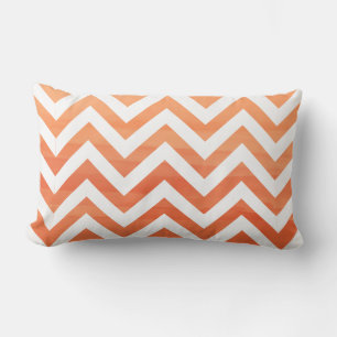 PixDezines digital watercolor chevron/orange Lumbar Cushion