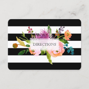 PixDezines directions mitzvah/DIYstripes/floral Enclosure Card