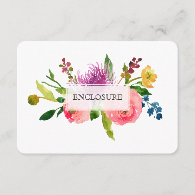 PixDezines directions mitzvah/floral watercolor Enclosure Card (Front)