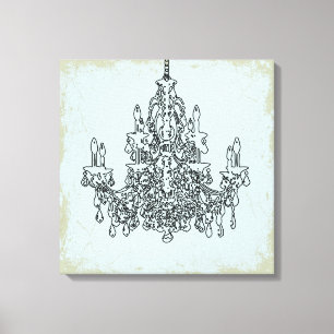 PixDezines DIY Background/Black Chandelier Canvas Print