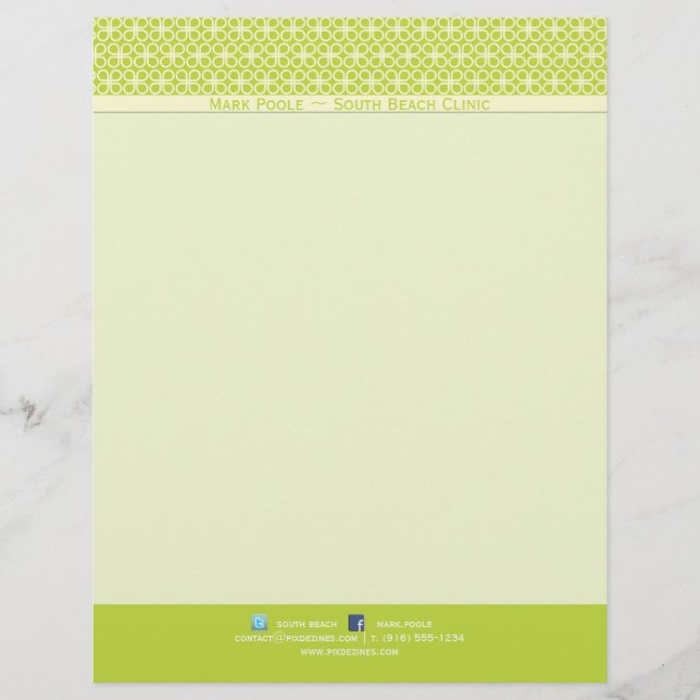 PixDezines diy background colour/clovers Custom Letterhead (Front)