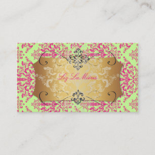 PixDezines DIY background colour, Étienne Damask Business Card