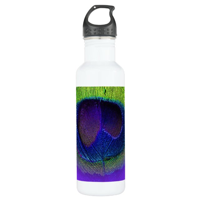 PixDezines diy background colour/peacock eye 710 Ml Water Bottle (Front)